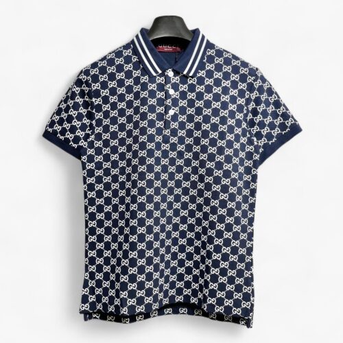 WhatsApp Image 2025-10-08 at 6.25.39 PM Gucci GG Monogram Blue Polo Tshirt