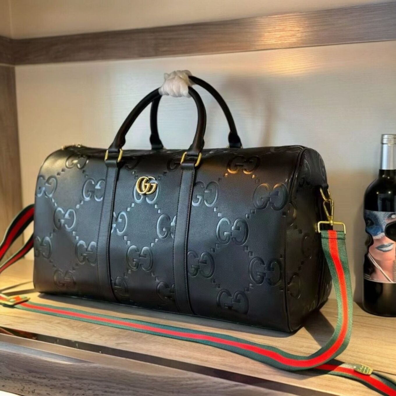 WhatsApp Image 2025-10-09 at 8.29.57 PM Gucci GG Jumbo Black Duffle Bag