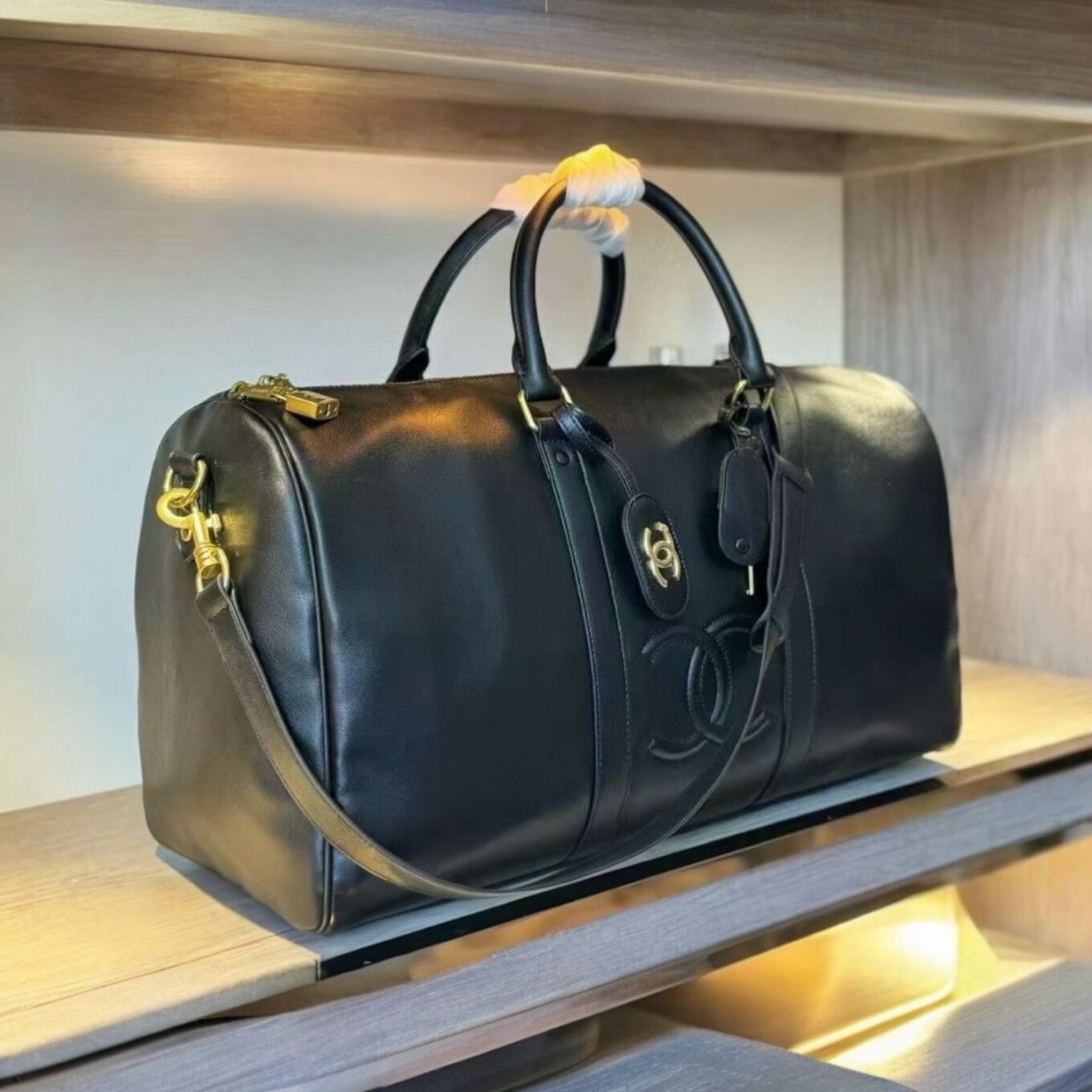 Chanel Cavier Black Duffle Bag