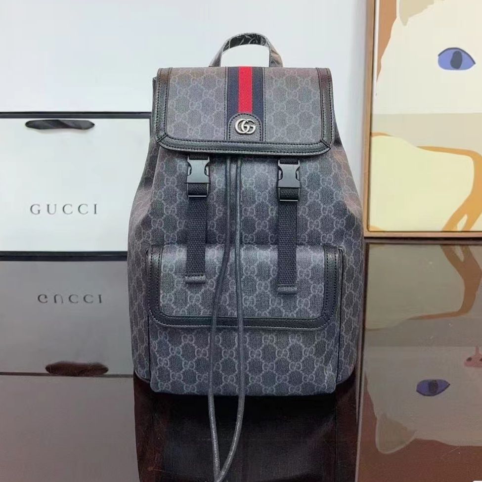 Gucci Ophidia Black and Ebony Supreme Backpack