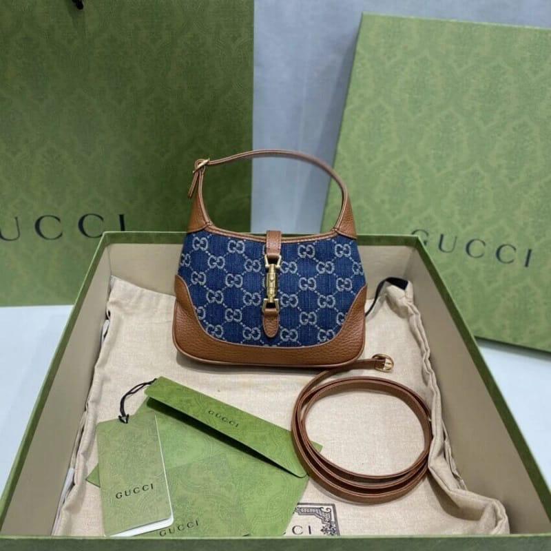 Gucci Jackie 1961 Denim Mini Shoulder Bag (With Box)
