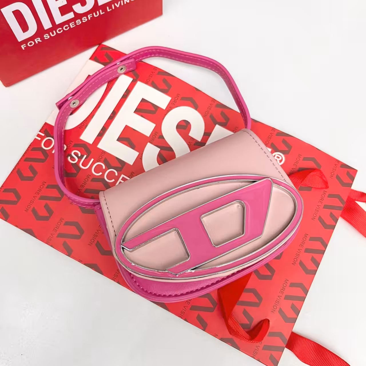 Diesel Responsible Pink Color Mini Shoulder Bag (With Box)