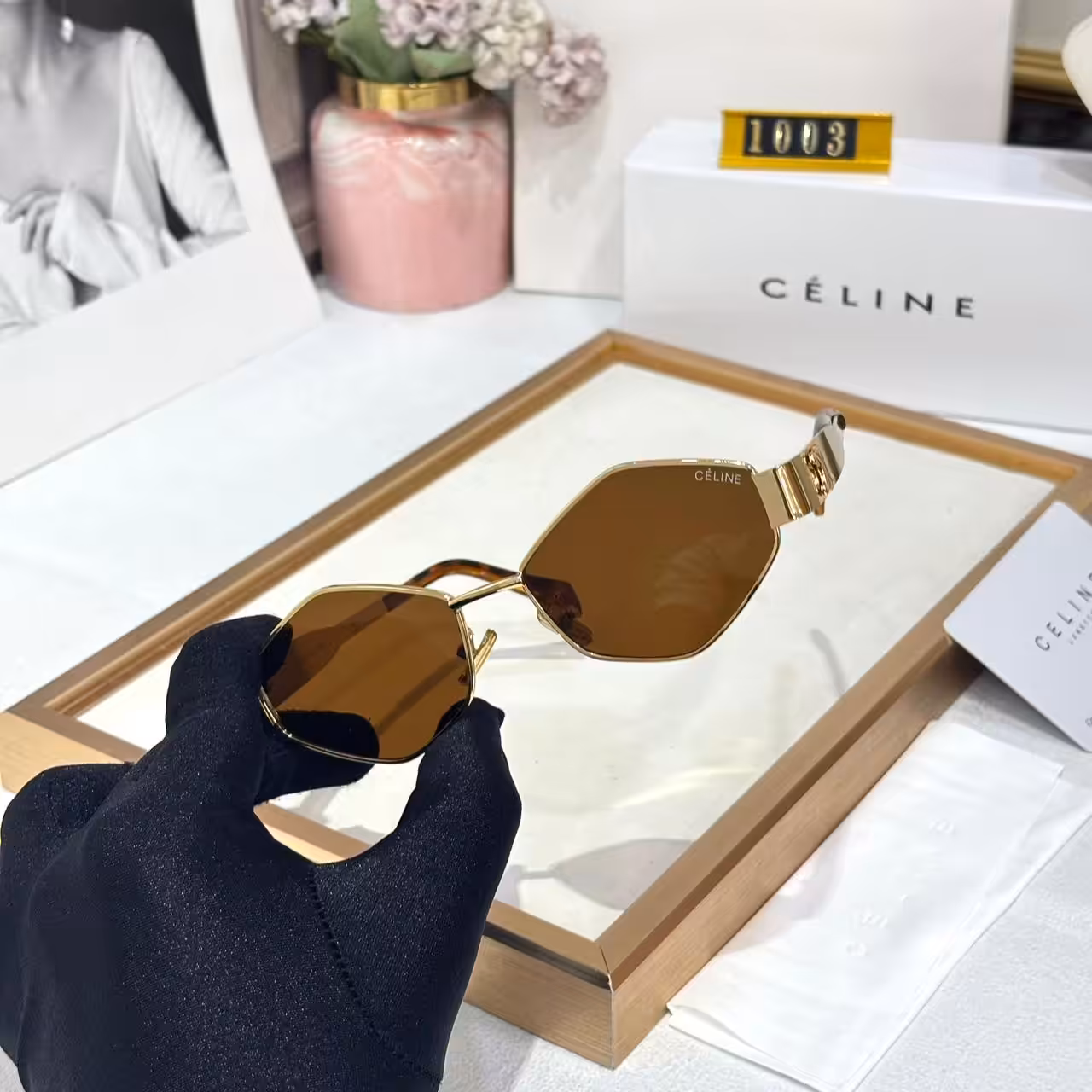 Celine Brown Tint Hexagon Women’s Sunglass