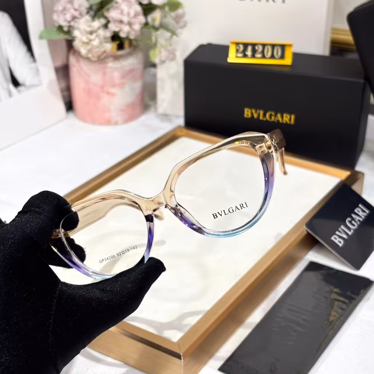 Bvlgari Omber Yellow Blue women’s Optical Frame