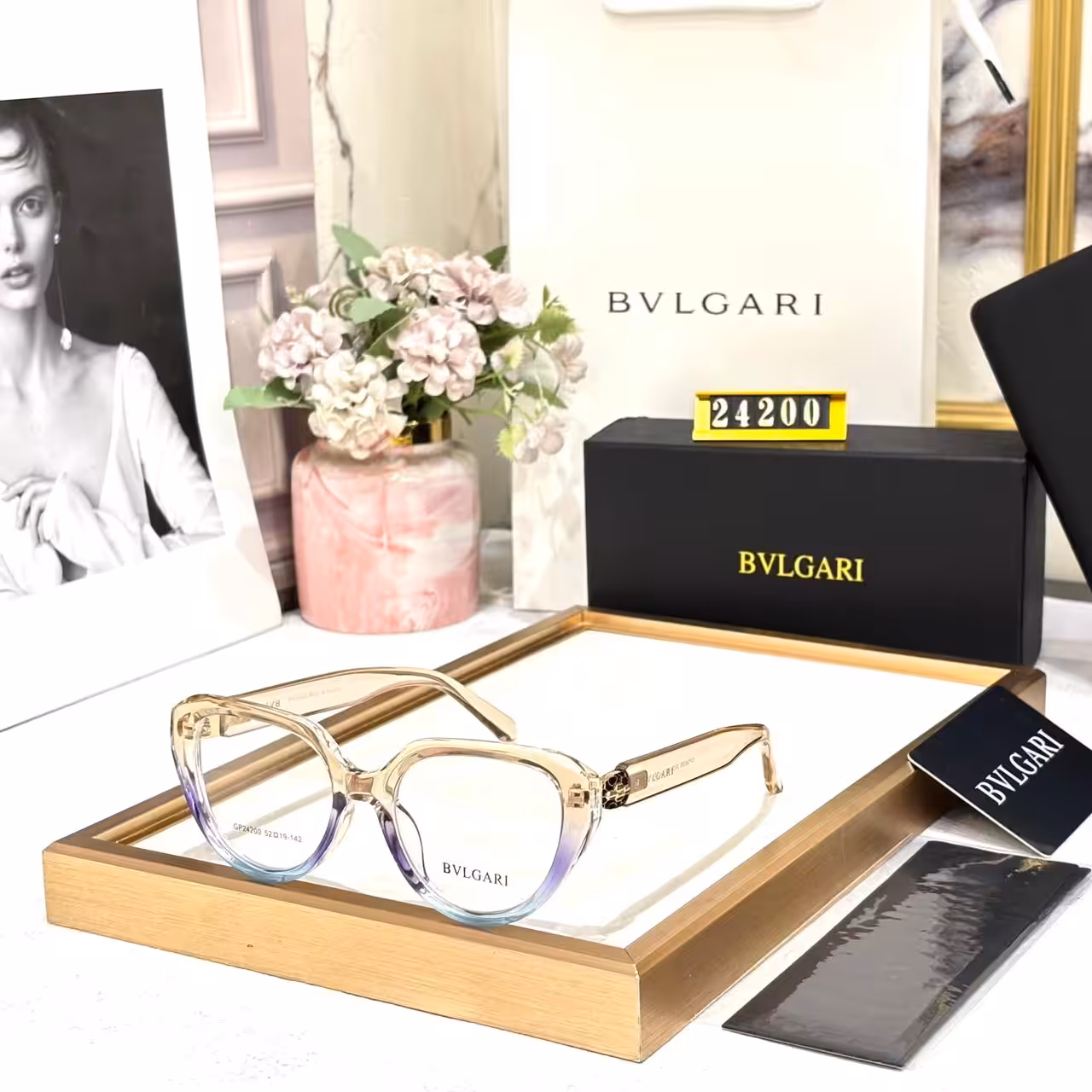 Bvlgari Omber Yellow Blue women’s Optical Frame