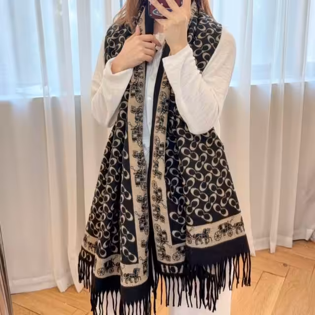 Coach Black Premium Quality Unisex Woolen Stole