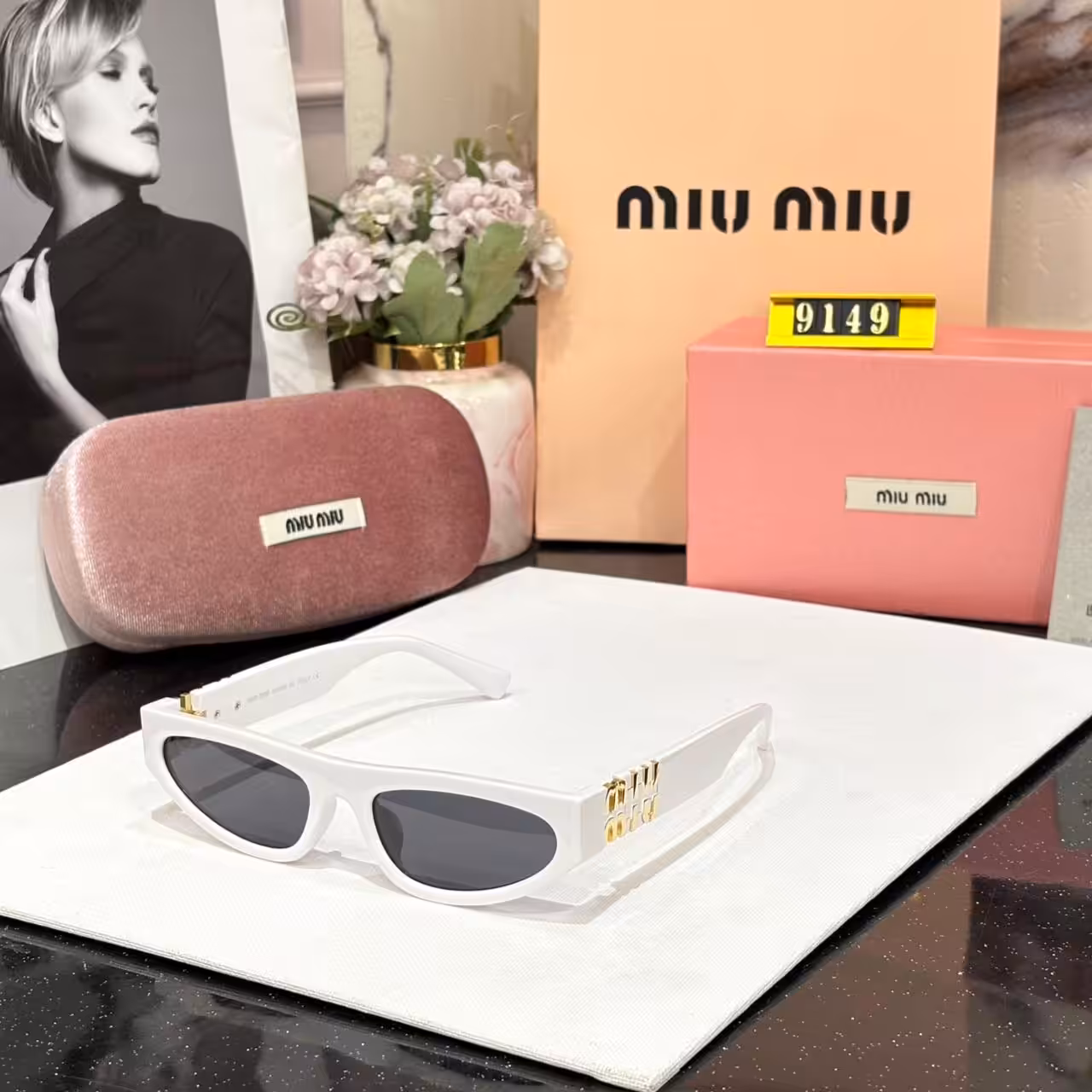 Miu Miu Cat eye White Sunglass For Women