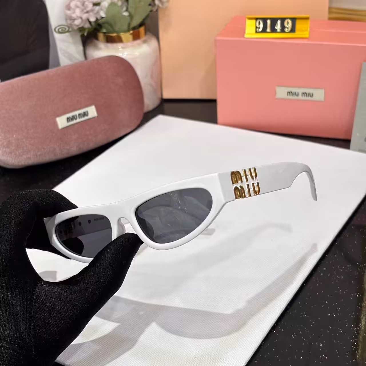Miu Miu Cat eye White Sunglass For Women