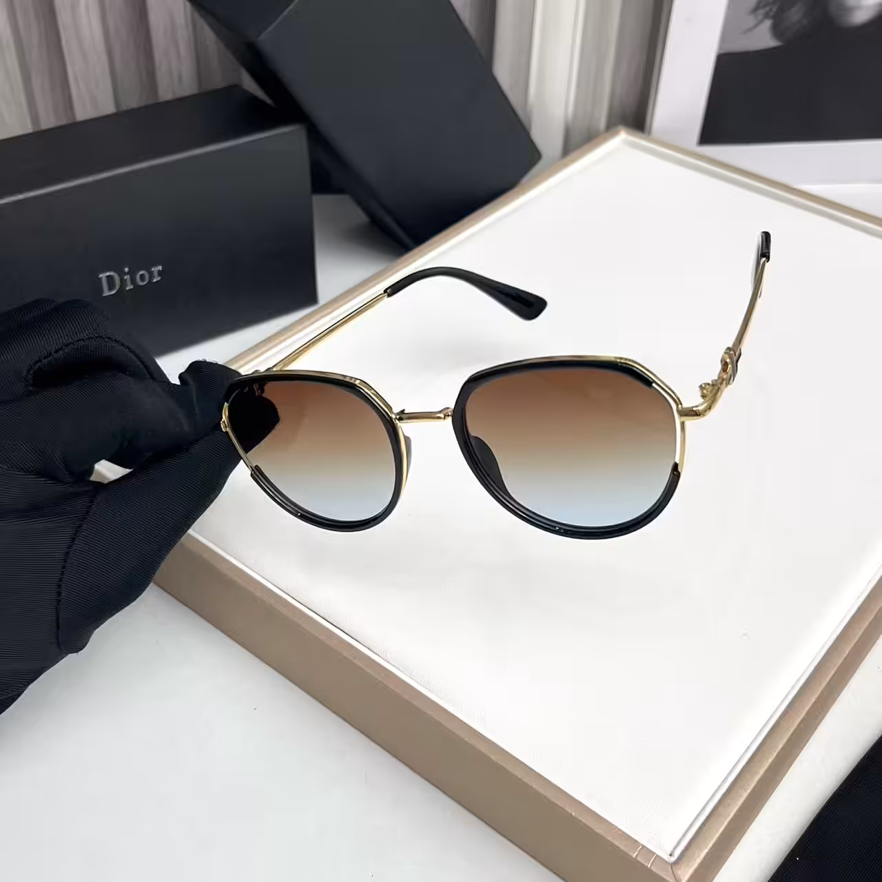 Dior Round Frame Unisex Sunglass