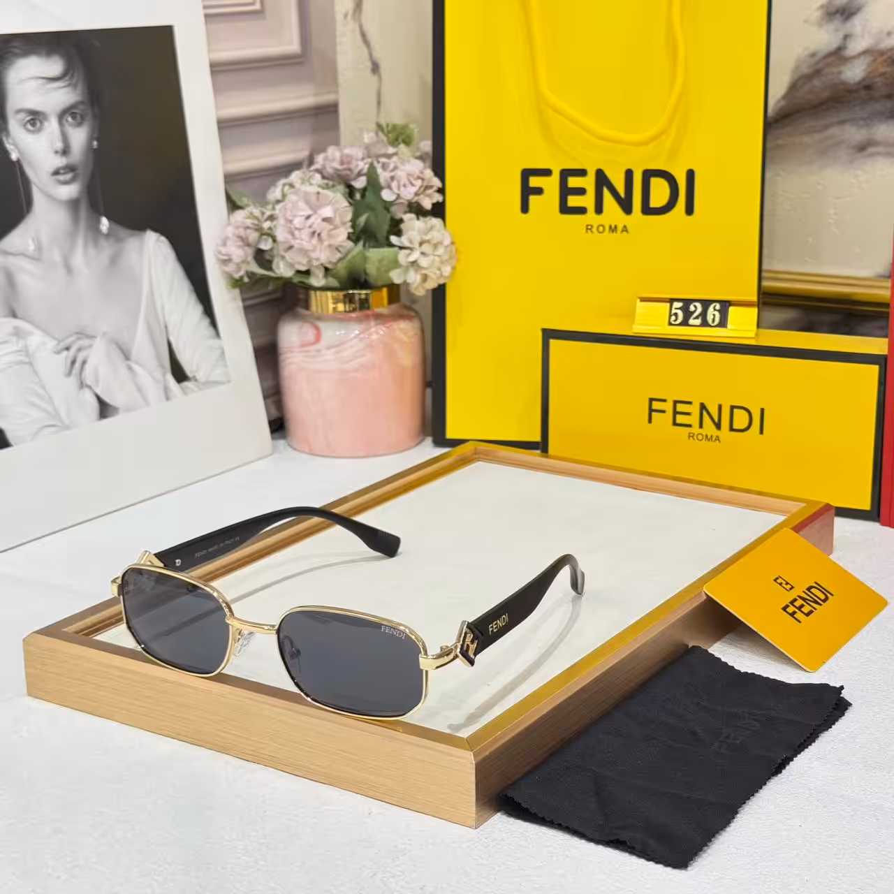 Fendi FF Rectangular Black Tint Men’s Sunglass