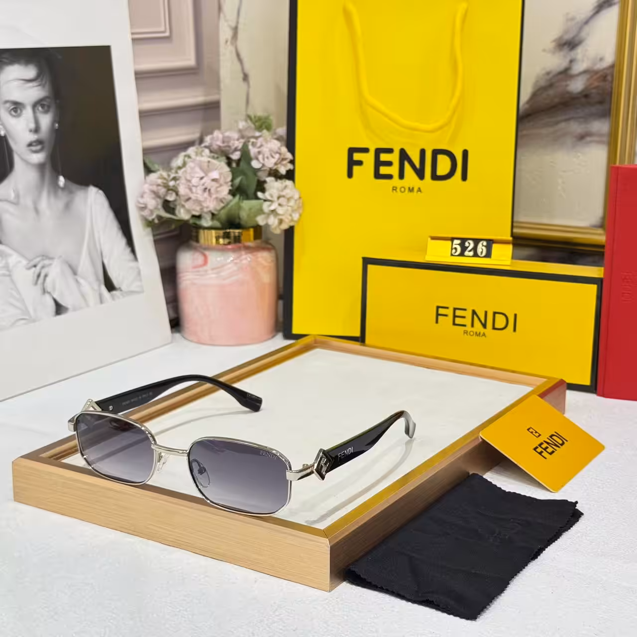 Fendi FF Rectangular Gray Tint Men’s Sunglass