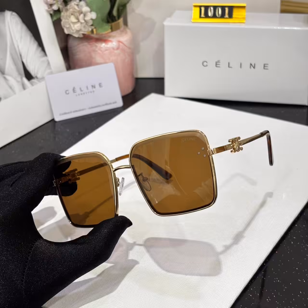 WhatsApp Image 2025-11-03 at 5.07.06 PM (1) Celine Square Oversized Brown Tint Women’s Sunglass