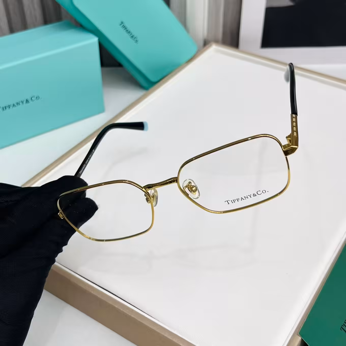 Tiffany & Co Square Metal Frame Unisex Premium Eyeglass