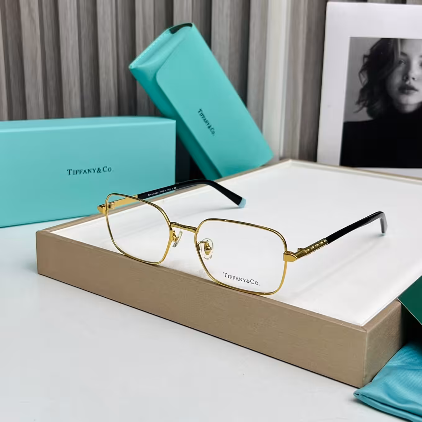 Tiffany & Co Square Metal Frame Unisex Premium Eyeglass