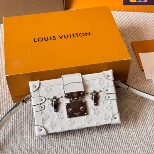 Louis Vuitton Petite Malle White Premium Handbag (With Box)
