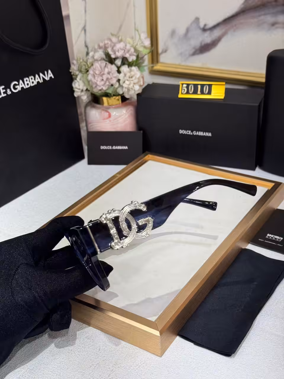 Dolce & Gabbana Cat-Eye Optical Frame Transparent Grey with Silver DG Logo