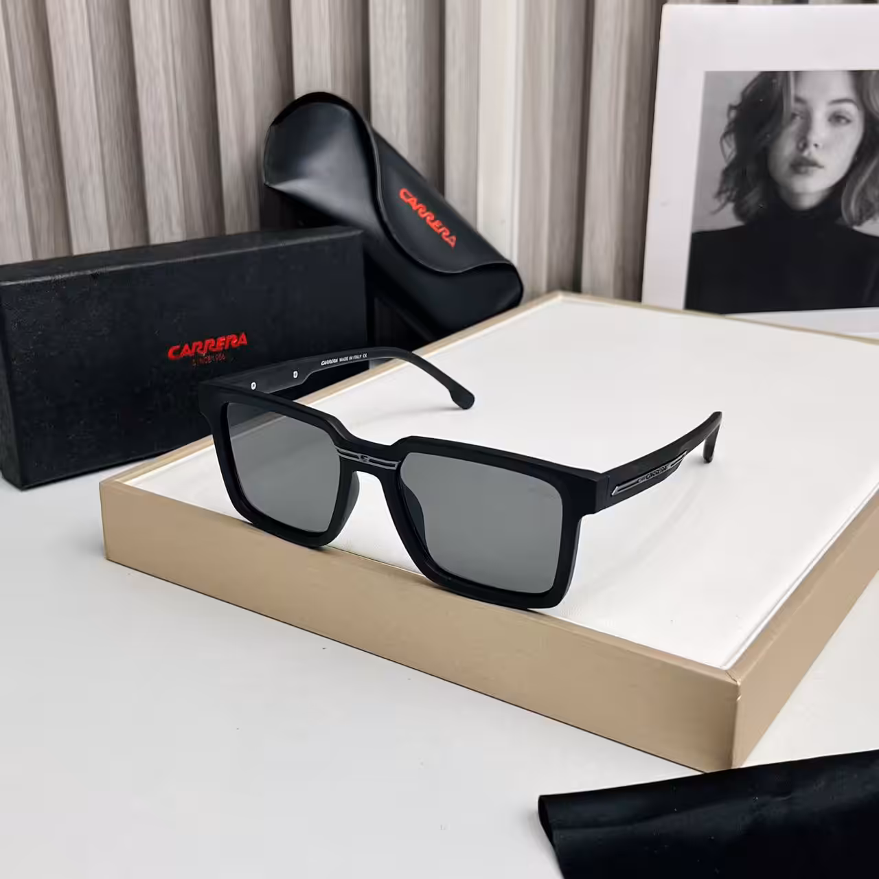Carrera Black Square Sport Sunglasses