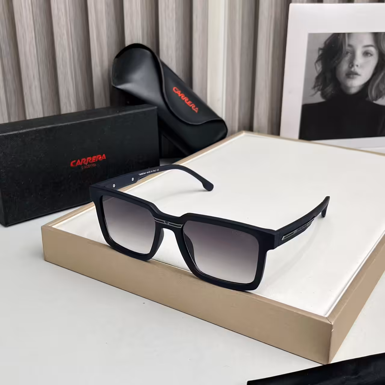 Carrera Matte Navy Rectangle Sunglasses