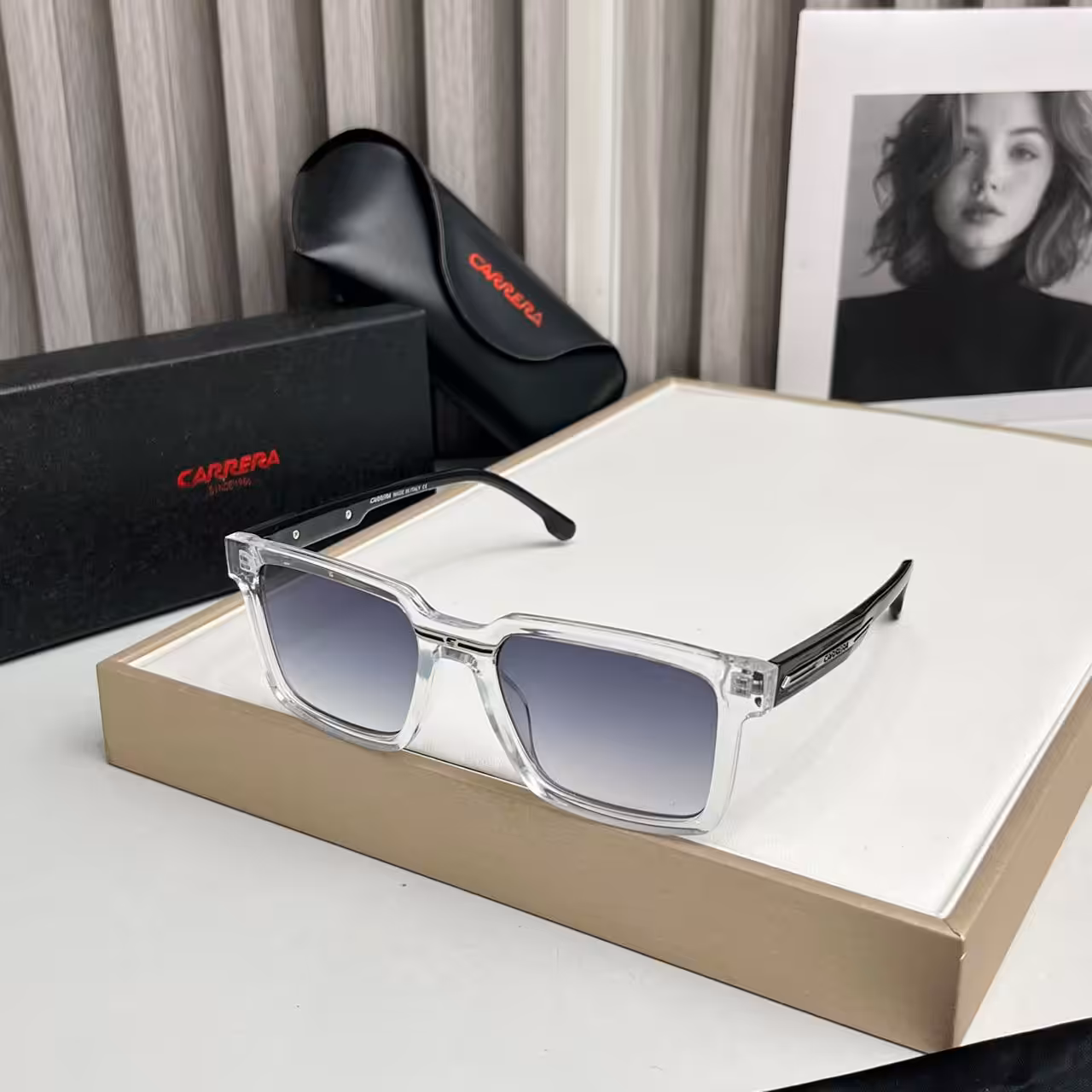 Carrera Crystal Clear Gradient Square Sunglasses