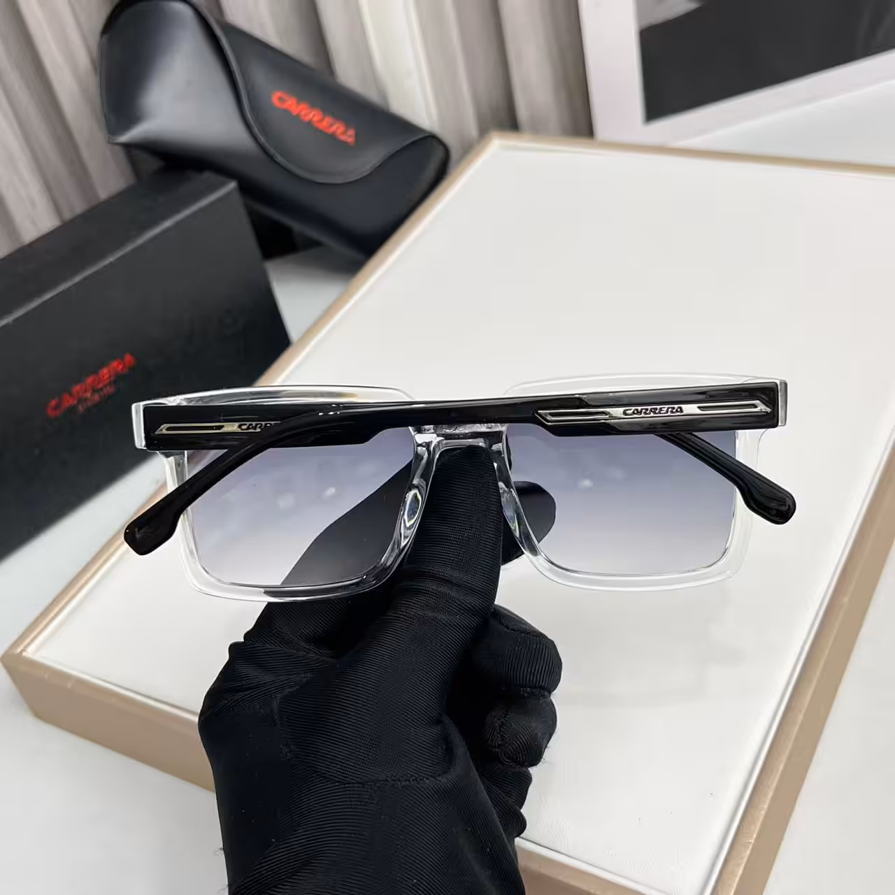 Carrera Crystal Clear Gradient Square Sunglasses