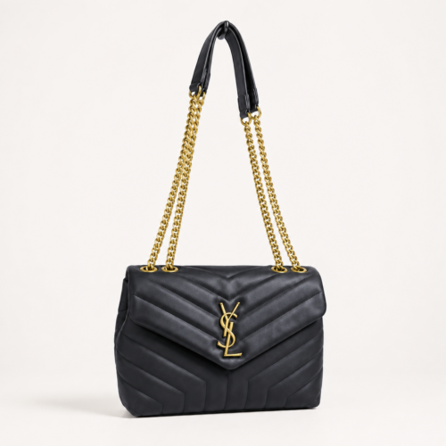 Ysl Lou Lou Medium Black Sling Bag (With Box)