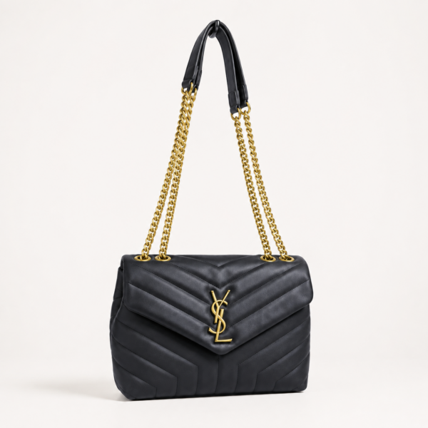 Ysl Lou Lou Medium Black Sling Bag (With Box)