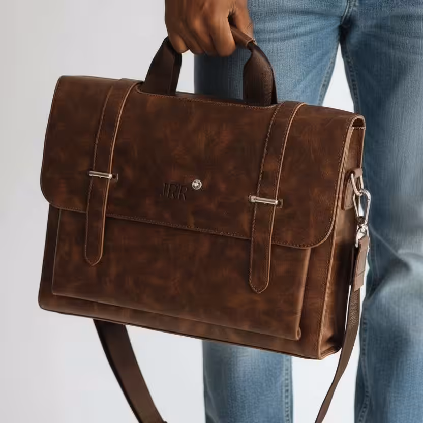 Montblanc Brown Leather Laptop Bag
