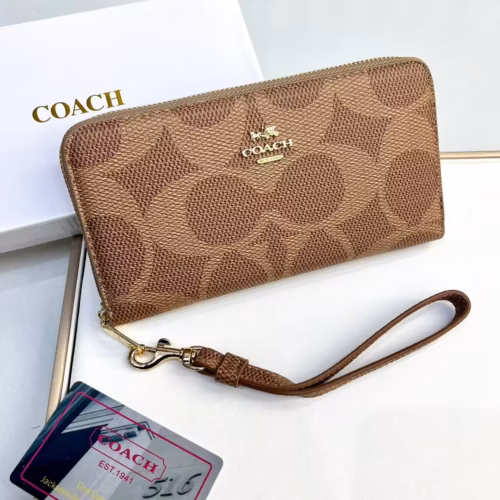 Coach Apricot Long Zipper Wallet