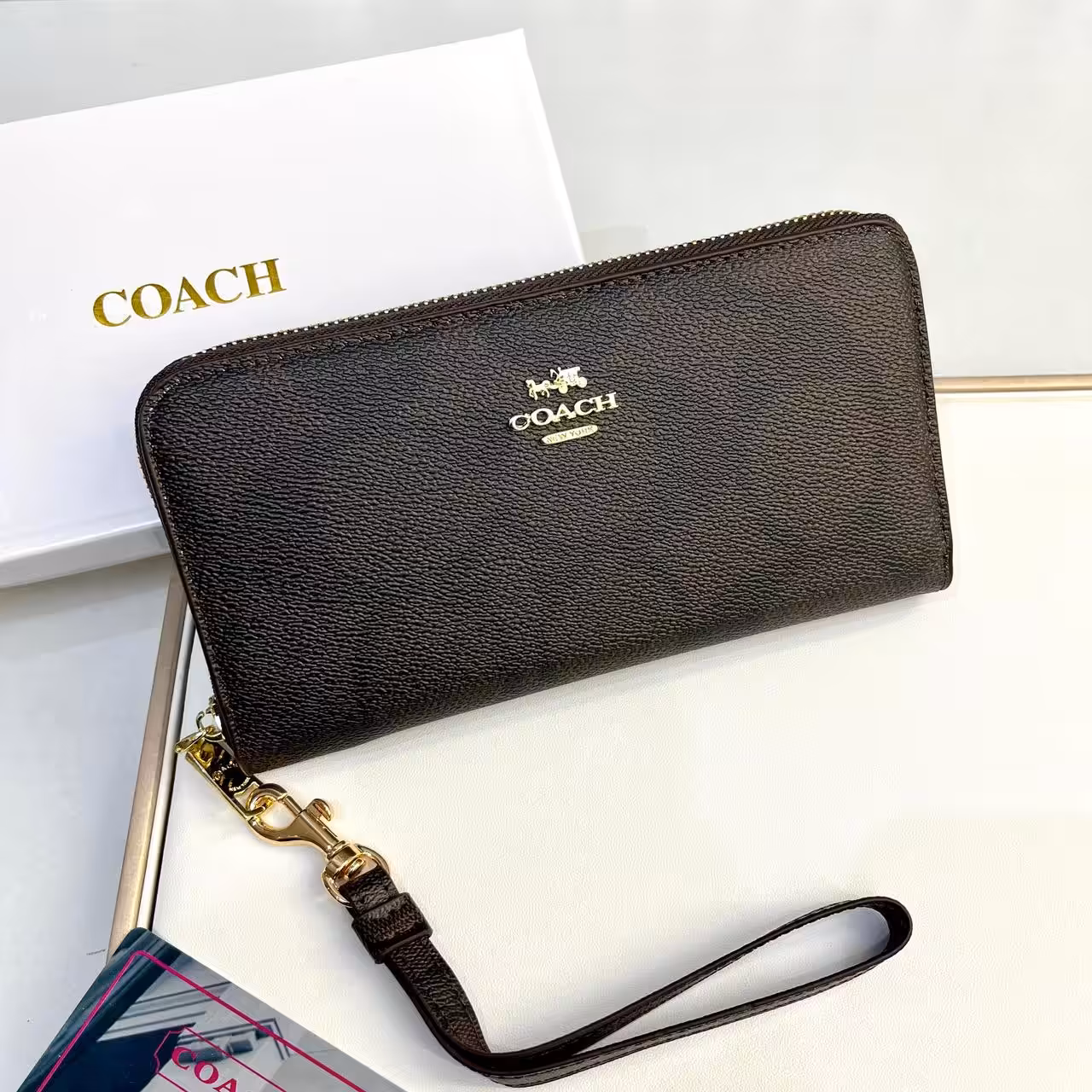 Coach Coffee Long Zipper Wallet