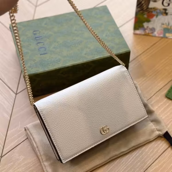 WhatsApp Image 2025-12-08 at 8.39.24 PM Gucci Marmont Chain Leather White Sling Bag (With Box)
