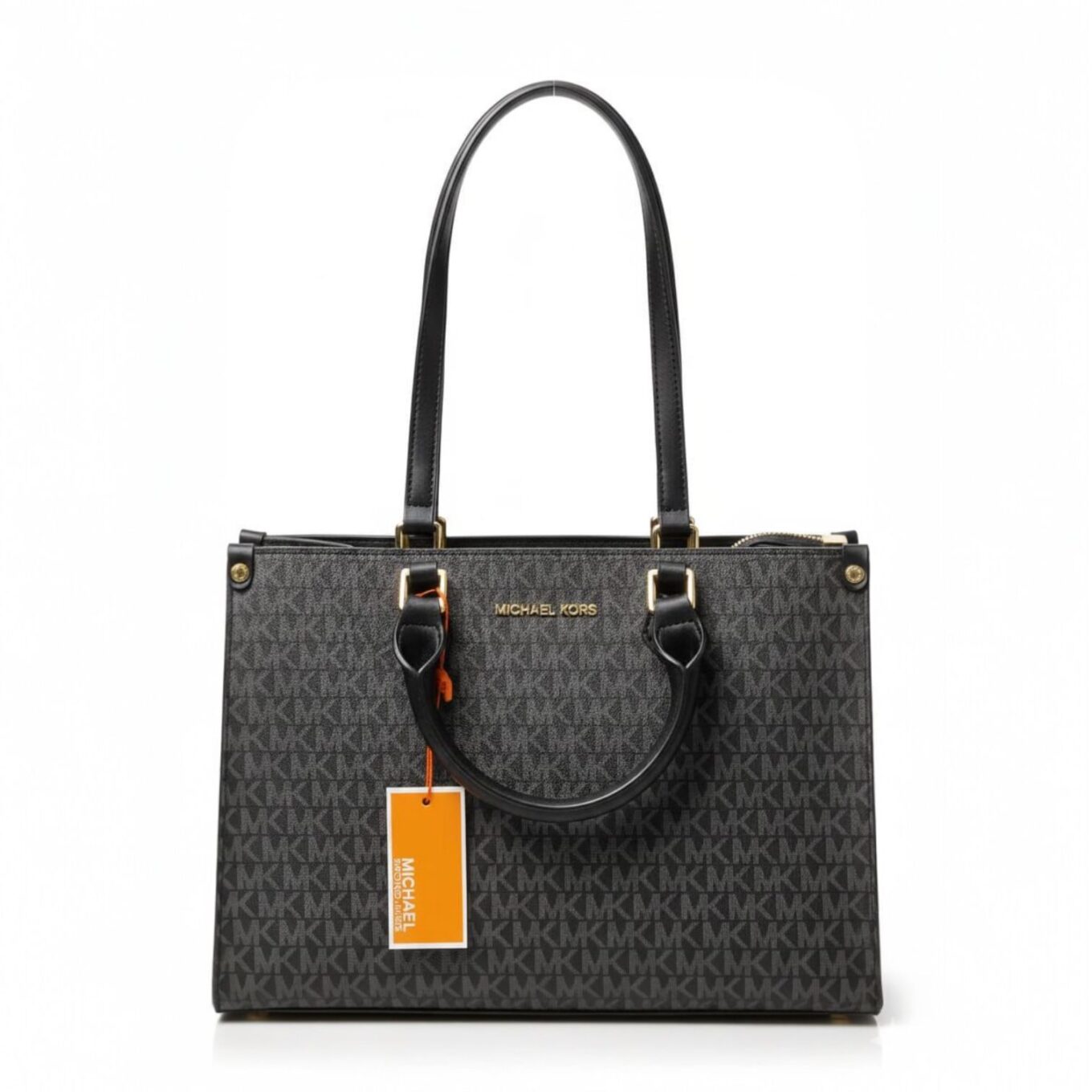 Michael Kors Sheila Large Black Signature Logo Tote Bag - TheLuxuryTag