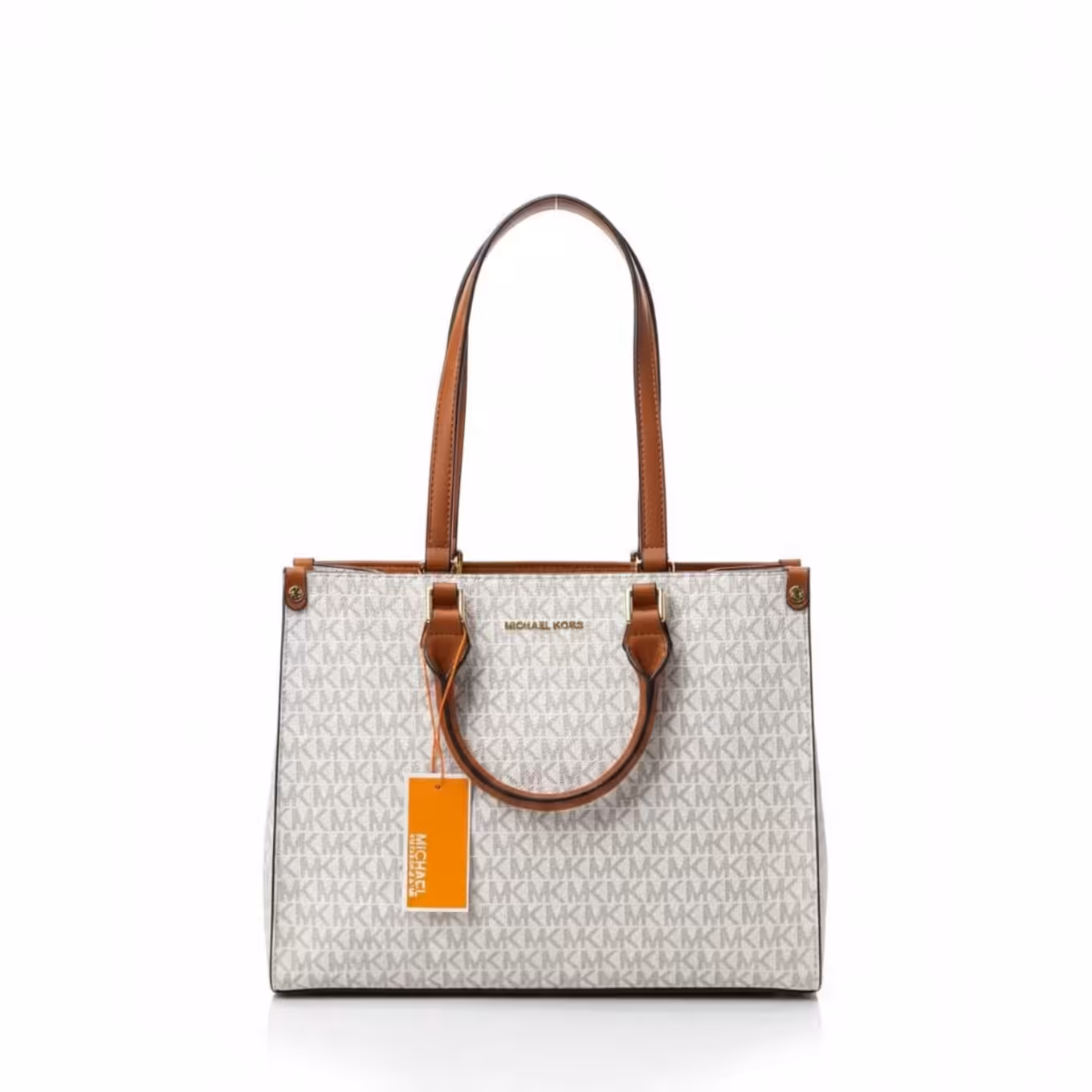 WhatsApp Image 2025-12-09 at 9.02.44 PM Michael Kors Sheila Large Beige Brown Signature Logo Tote Bag