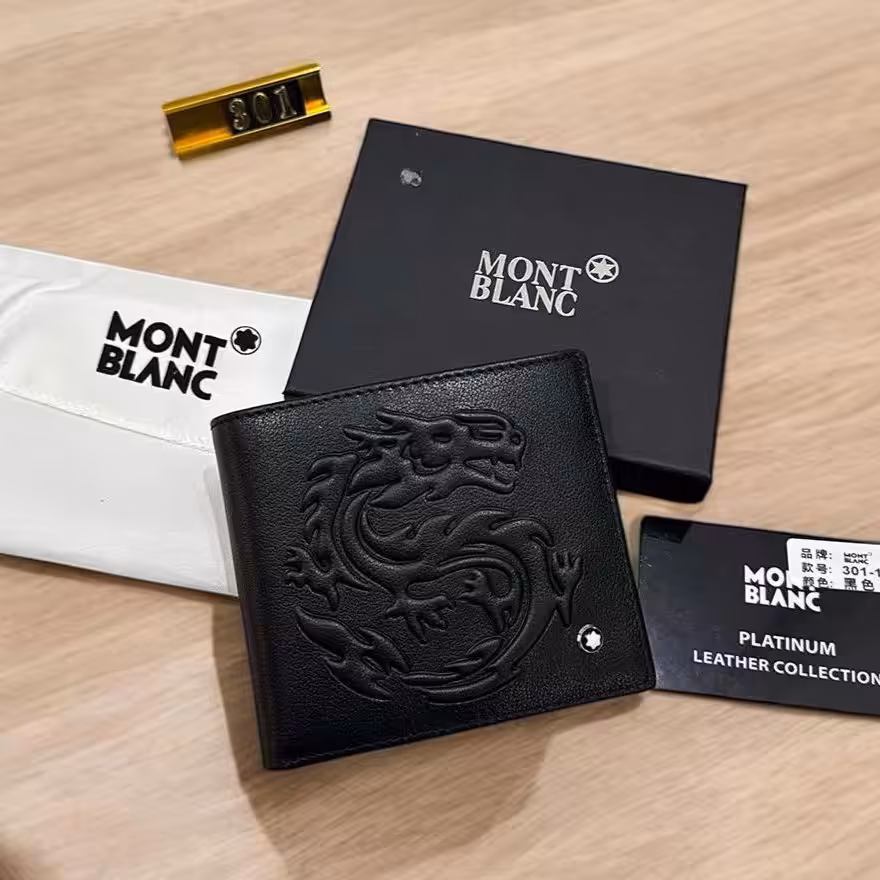 Montblanc Black Embossed Dragon Premium Men’s Wallet