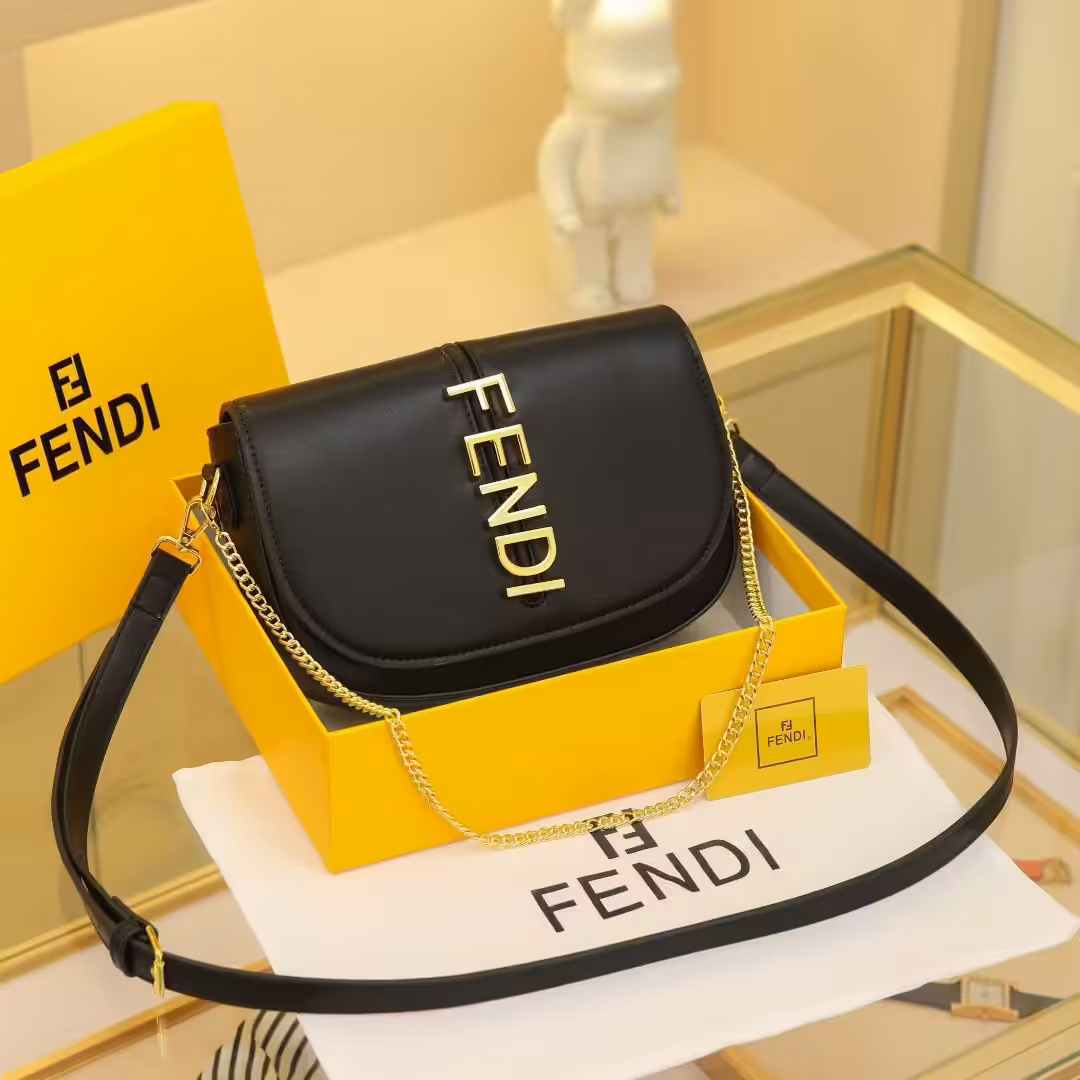 Fendi Fendigraphy Black Color Shoulder Bag (With Box)