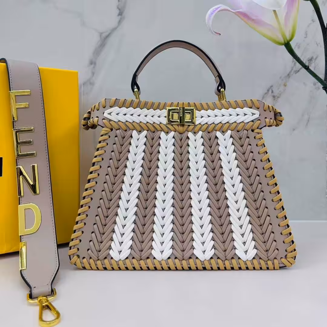 Fendi Peekaboo ISeeU Appricot White Yellow Color Hand Bag