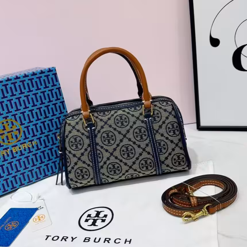 Tory Burch Small Petite Blue Color Barrel Bag (With Box)