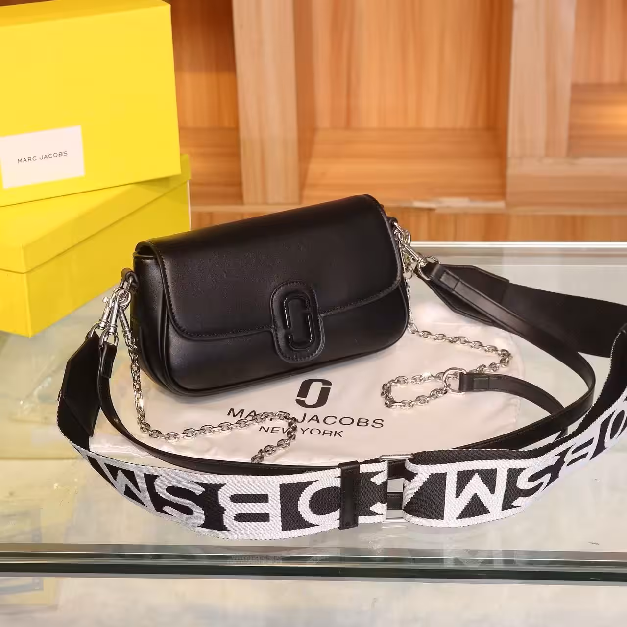 WhatsApp Image 2025-12-18 at 9.36.45 PM Marc Jacob The Clover Black Color Sling Bag (With Box)