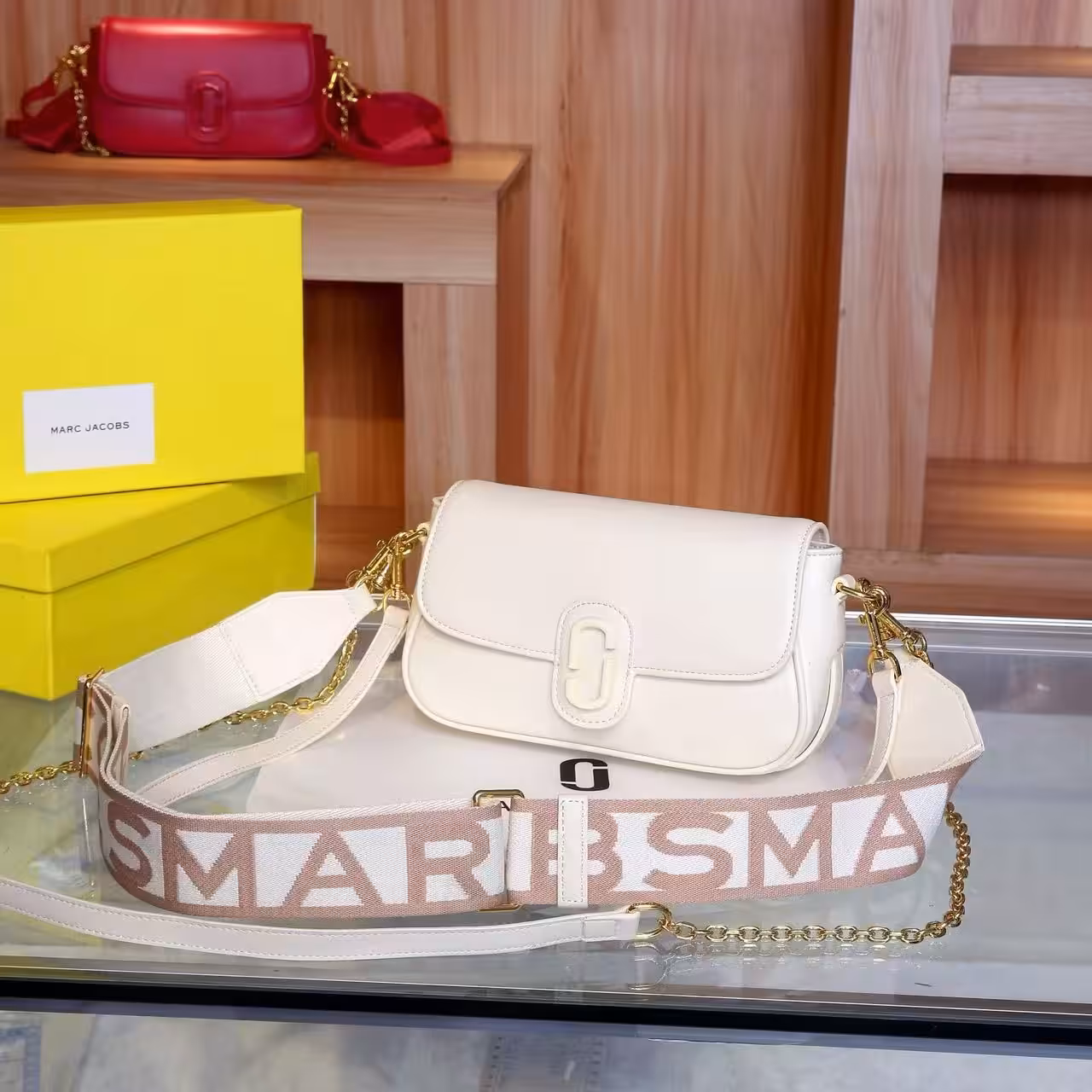 WhatsApp Image 2025-12-18 at 9.46.44 PM Marc Jacob The Clover Beige Color Sling Bag (With Box)