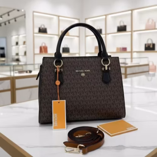 WhatsApp Image 2025-12-19 at 12.31.23 AM Michael Kors Coffee Black Marilyn Large Saffiano Handbag