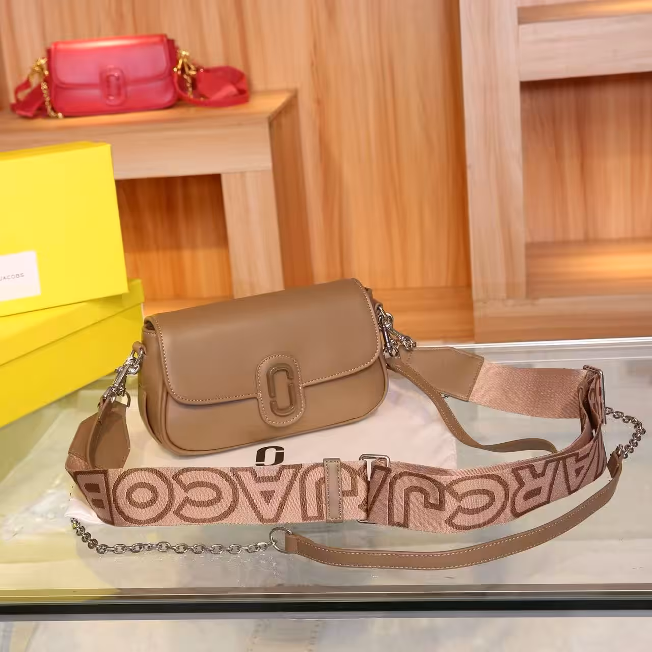 WhatsApp Image 2025-12-19 at 4.24.07 PM Marc Jacob The Clover Apricot Color Sling Bag (With Box)