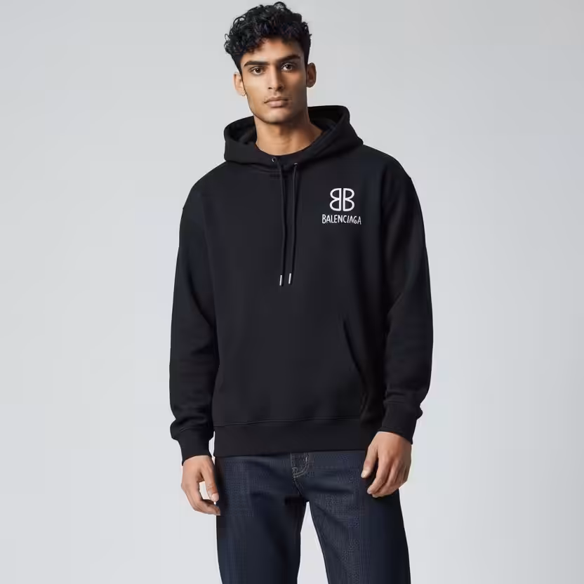 Balenciaga BB Black Full Sleeve Men’s Hoodie