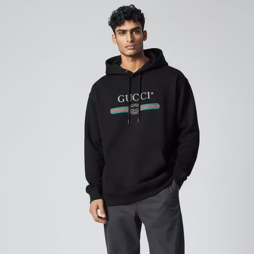 Gucci Wolf GG Black Full Sleeve Men’s Hoodie