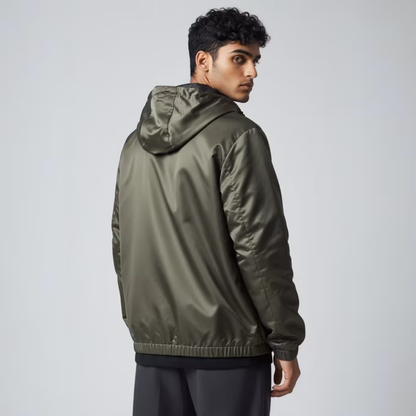 Prada Forest Green Bomber Hooded Wind Cheater Jacket