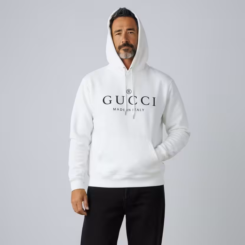 Gucci Iconic White Full Sleeve Men’s Hoodie