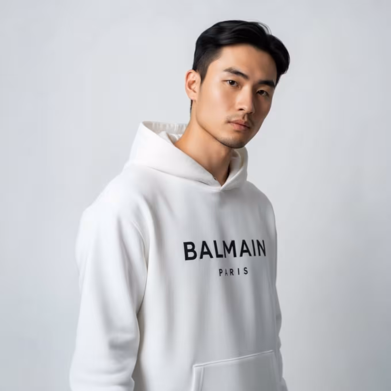 Balmain White Full Sleeve Men’s Hoodie