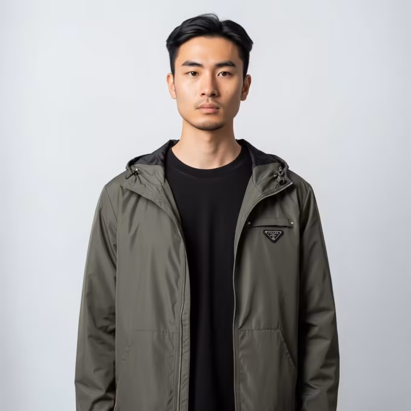 Prada Green Hooded Wind Cheater Jacket