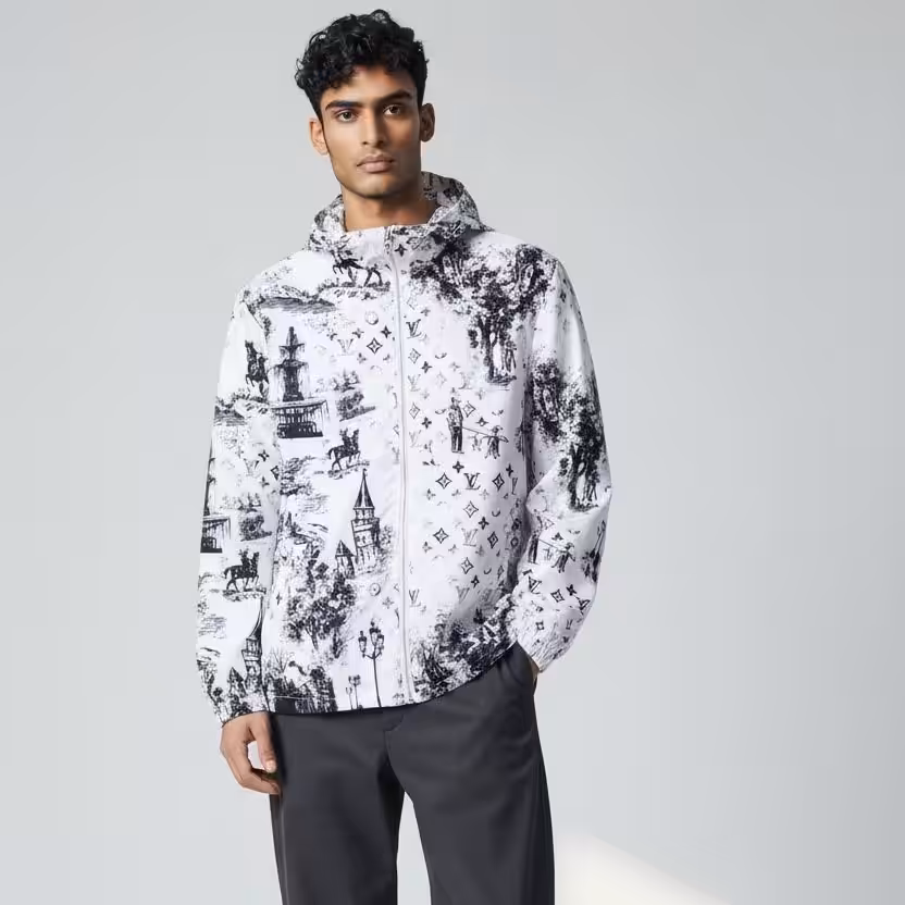 Louis Vuitton White Graphic Wind Cheater Jacket