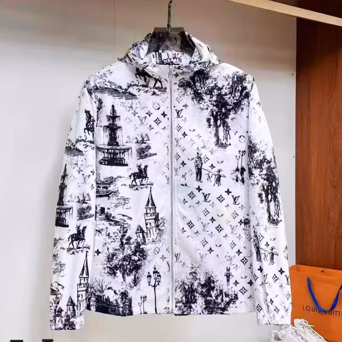 Louis Vuitton White Graphic Wind Cheater Jacket