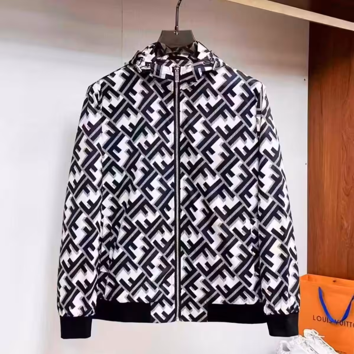 Fendi FF White Wind Cheater Jacket