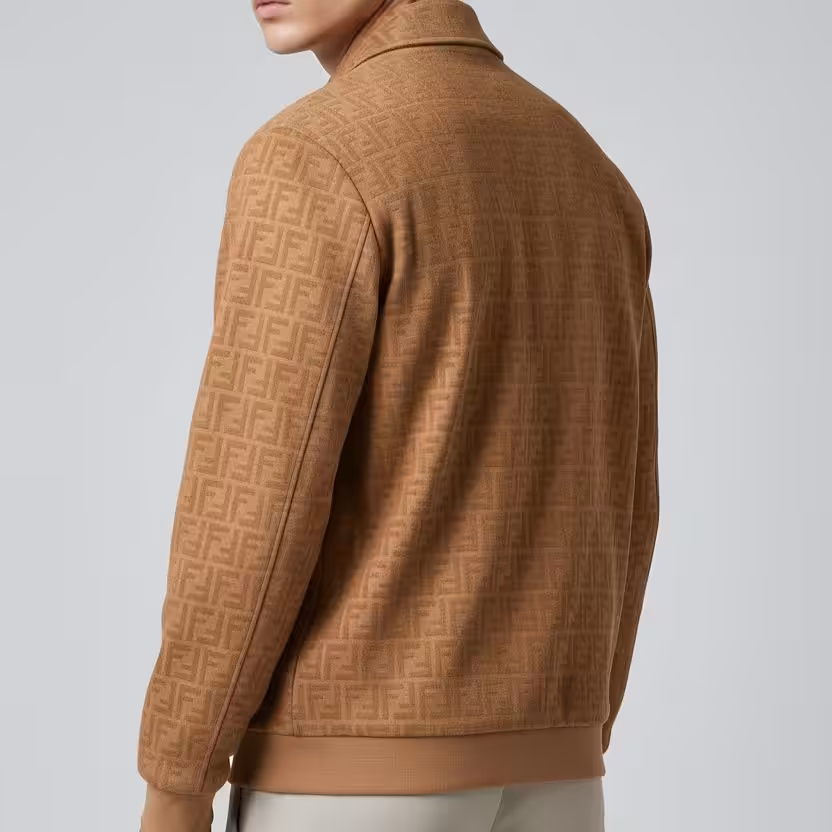 Fendi FF Embossed Khaki Wind Cheater Jacket